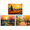 PIY PAINTING 3 Partes Paesaggio Stampa su tela 40x30cm Quadri di paesaggio Quadro Moderno Olio su tela Alba, Quadro Cucina Decorazione da parete per Ufficio Sala yoga, con Cornice Interna