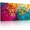MHARTK66 Quadri Moderni Soggiorno Grandi, 59x119 cm XXL Stampe da Parete Albero Colorato, Quadro Camera da Letto Su Tela Decorazioni Parete Bagno Ufficio Sala Da Pranzo