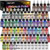HOMY ARTY Colori Aerografo - 64 Colori + 8 Diluenti Aerografo, con Colori | per Modellismo, Pittura Acrilica a Base d'Acqua Pronta per Metallo, Plastica, Modellini, Tela, Legno - 20 ml