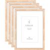Veelot® 4x Cornici in Legno di Quercia per Foto A5 (14,8x21 cm),Passepartout 10x15 cm,Cornici in Rovere per Documenti, Diplomi o Stampe 15x21 cm - Da Parete o da Tavolo