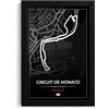 MuchoWow© Quadri Con Cornice Decorativi Murale Aesthetic Incorniciato | 20x30 cm - Trittico Muro Verticali Decorazione Murali Grandi Formula 1 - Circuito di Monaco - Pista - Nero