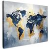 MuchoWow© Quadri Grandi Dimensioni Quadretti Da Parete Quadro Moderno | 70x50 cm - Camera Da Letto Stampa Foto Su Tela Soggiorno Cornice Decorazioni Mappa - Blu - Astratto