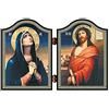 NKlaus 1402 Deva Maria e Gesù dittico in legno Icona Skorbjashhaja Bogorodica i Spasitel