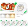 ALUSSO LIGHTING Faretti LED da Incasso per Cartongesso, 6W 540LM Dimmerabili, 3CCT 3000K 4000K 6500K, Faretto led incasso IP44, Diametro Foro Ø68-75mm, AC 220-240V, Set di 6