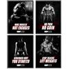 CLEAN SPORTS Set di 4 poster per fitness in formato DIN A2, poster per allenamento per palestre e palestre domestiche, senza cornice, decorazione ideale