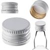 KADAX Tappo a vite 28 x 18 mm per bottiglie, tappo a vite in alluminio, tappo a vite per bottiglie di vino, succhi e liquori (bianco, 100 pezzi)