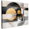 MuchoWow© Quadri Moderni Camera Da Letto Foto Quadro Con Cornice | 70x50 cm - Decorazioni Parete Soggiorno Stampa Su Tela Moderna Casa Salotto Poster Astratto - Oro - Argento - Forme - Moderno