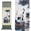 AtfArt Dipinto In Seta Asiatica Decorazione Murale Animale - Gru Bianca Rossa Bella Arte Cinese Rotolo Appeso Pittura Decorativa Orientale (91,9 X 30,5 Cm)
