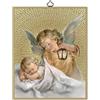 F.LLI BONELLA Fratelli Bonella | Quadro Sacro raffigurante l'Angelo con Lanterna su legno MDF di pioppo 8mm con Mosaico in lamina dorata formato 18x24 cm | Made in Italy
