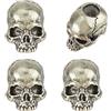 SUPERFINDINGS 4Pezzi Perline Teschio Foro 5.5mm Perline Pugnale per Cordoncino Perline Argento Antico per Creare Braccialetti Portachiavi Fai da Te