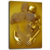 Printerland Quadro Moderno Soggiorno Verticale oro Coppia Astratto Abbraccio Quadri moderni da Parete Salone grande Stampa su tela Canvas Decorazione Murale muro Arredo Camera letto Cucina (30x40 cm, 6)