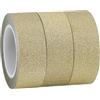 GORGECRAFT 3 Rotoli 30mX15mm Washi Glitter Tape Oro Chiaro Nastro Adesivo Decorativo Carta Stagnola Mascheratura Nastri Artigianato Bastone su Adesivo Trim per Scrapbook Regali Confezionamento Auto