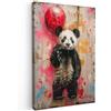 MuchoWow© Quadri Moderni Soggiorno su Tela Quadro Canvas Foto Dipinti | 20x30 cm - Camera da Letto Decorazioni Pareti Graffiti - Panda - Palloncino - Street art - Banksy