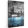 MuchoWow© Quadri Con Cornice Decorazione Quadri Per Camera Da Letto | 80x120 cm - Quadretti Da Parete Moderni Quadro Moderno Soggiorno GrandeNew York - Skyline - Città - Blu