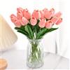Generic 14 tulipani artificiali con steli di tulipani finti realistici al tatto, tulipani pasquali primaverili, bouquet nuziali, centrotavola per composizioni floreali, decorazione da tavolo per cimitero