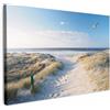 MuchoWow© Quadro Camera Da Letto Quadri Soggiorno Decorazione Parete Quadri | 30x20 cm - Moderni Su Tela Stampe Foto Con Cornice Quadretti PosterDuna - Gabbiano - Spiaggia - Mare - Sole