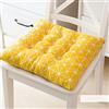 thxgl Cuscini da Sedia per Casa Ufficio e Auto, Cuscini Caldo con Legami, in Cotone e Lino, Pieno di Cotone, Design Trapuntato, Antiscivolo, Piazza, Spessore 8cm,Giallo,50cm