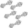 WANDIC Clip Per Cardigan, 5 Paia Di Chiusure Per Mantello A Fiore Traforato Vintage Ganci E Occhielli Da Cucire Chiusure Per Mantello Per Maglione E Scialle Nichel Bianco