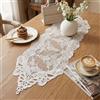 SLIAXINT Runner Tavolo in Pizzo Bianco,Tovaglia Piccola,Stile Vintage,24*74 cm | Tovaglia da Tavolino in Pizzo con Ricamo Floreale Adatta per Tavoli da Trucco Matrimoni Feste Vacanze