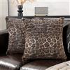 Ystyle 2 Pezzi Federe Cuscini Divano 50x50 in Finta Pelliccia Leopardata, Copricuscini Ghepardati in Jacquard e Velluto, Fodere Cuscini Arredo Letto per Camera e Soggiorno, Marrone Chiaro