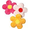 Baroni Home Set 3 Cuscini Fiori Decorativo, Effetto Teddy con Imbottitura Inclusa, Cuscino di Design per Divano, Letto e Cameretta, Lavabile in Lavatrice 36x36cm, Rosa Giallo e Bianco