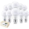 DYA - SET di 10 LAMPADINE LED E27 GOCCIA A60, Attacco E27 - LUCE CALDA 3000K, 8W Equivalenti a 55W