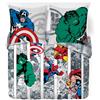Jay Franco Marvel Comics Set Copripiumino Matrimoniale per Bambini - Biancheria da Letto Super Morbida in 100% Cotone con Federa, Prodotto con Licenza Ufficiale, Grigio, Set da 3 Pezzi
