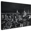 MuchoWow© Stampa su Tela Canvas Quadri per il Soggiorno Quadro Camera da | 60x40 cm - Letto Decorazioni Parete Skyline - Nero - Bianco - New York - America
