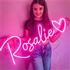 JEMESI Insegna Neon Personalizzata con Nome, Luce Neon LED Personalizzabile, Scritta Neon su Misura, Insegna Luminosa LED da Parete per Camera, Matrimonio, Compleanno, Bar, Negozio, Regalo (26-150cm)