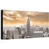Wallazz Quadri Moderni Soggiorno New York, Skyline - 100% Made in Italy - Stampa HD su Tela Canvas - Quadro Camera da Letto - Qualità Artigianale - 50x100cm