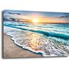 Printerland Quadri Moderni PAESAGGIO MARE Sole Alba Onde Spiaggia Quadro moderno da Parete XXL grande Stampa su tela Canvas Decorazione Murale muro Soggiorno Arredo Camera da letto Cucina (30x50 cm, 11)