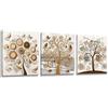 Lupia - Set 3 pezzi Quadri su tela albero della vita Canvas Day Brillant con glitter 38x38 cm TREE WHITE