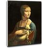 Niik Quadro + Telaio (BB) La dama con l'ermellino di leonardo da vinci 80 x 60 x 1,7 cm falso d'autore su tela