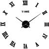 Uposao Orologio da parete grande DIY moderno Adesivi a specchio 3D Orologio Orologio da parete Orologio moderno senza cornice Orologio da parete con numeri romani Decorazione per l'home office Rimovibile