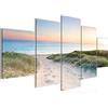 Runa Art Murali Da Parete Spiaggia Mare 5 Pezzi Quadro Tela Non Tessuta Decorazione Soggiorno Natura Beige Blu 607352a