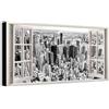 Wallazz Quadri Moderni Soggiorno New York, Skyline - 100% Made in Italy - Stampa HD su Tela Canvas - Quadro Camera da Letto - Qualità Artigianale - 50x100cm
