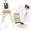 Artina Set Pittura Professionale Valigetta Kit con Cavalletto | 18 Colori Acrilici Tele su Tela Pennelli Spatole e Tavolozza per Adulti e Hobbisti Dipingere Legno pezzi acrilica Madrid