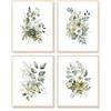 Dazzlewall Set di 4 Stampe Botaniche, Arte Foglie Verde Salvia Stile Minimalista per Camera/Soggiorno/Bagno, 20x25 cm Senza Cornice