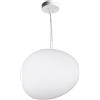 FEWDSCA Lampada Bianca Palla Di Vetro Luce, Oca Caldopadario a Forma Di Pietra, Ristorante Illuminazidecorativa Sospensiluce, Modernepade a Sospensiminimalistar Sale Espositive/Bianco Caldo/45 cm