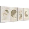 murando - Set di Quadri Moderni Soggiorno, Astratto Geometrico Luna, 160x60 | (4 pz. 40x60 cm ognuno), Quadro Moderno, Canvas con Struttura, Componibili, Resistenti Allo Sbiadimento, Produzione Europea