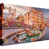 Wallazz Quadro su Tela Lazio - Quadri Moderni Soggiorno - Roma, Colosseo, Trastevere, Ponte Milvio - Stampa su Tela - Quadro Moderno Soggiorno 70x140cm