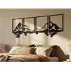 VAILLA Montagne Quadri Moderni Soggiorno - Legno 3D Decorazione da Parete | Legno MDF 6 mm, Tagliato al Laser, Paesaggio Montano, 5 Misure, Nero Argento Oro, personalizzabile, Soggiorno Cucina
