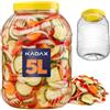 KADAX Barattolo con coperchio, contenitore in plastica, contenitore con manico, contenitore di plastica per alimenti, contenitore da cucina (rotondo 5L)
