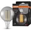 LEDVANCE OSRAM Lampada LED Vintage 1906 vetro fumé, 11W, 500lm, forma Globo con diametro 125mm e attacco E27, luce bianca calda, filamento lineare, dimmerabile, durata fino a 15.000 ore