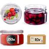 KADAX - Set di 10 barattoli per conserve da 250 ml con coperchio a vite da 82 mm di diametro, barattoli per dessert, vasetti per marmellata, ermetici e lavabili in lavastoviglie, in vetro spesso