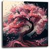 Printerland Quadro Moderno QUADRATO Camera da letto ALBERO della VITA Astratto Quadri moderni soggiorno da Parete XXL grande Stampa su tela Canvas Decorazione Murale muro (9, 50x50 cm, Canvas intelaiato)