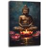 Printerland Quadro Moderno Verticale BUDDHA ZEN Quadri moderni Buddhismo Cucina Ristorante PUB su tela da Parete XXL grande Stampa su tela canvas Sala Pranzo Decorazione Murale muro Arredo (30x40 cm, 4)