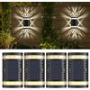 Wisada Lampada da parete solare wireless Illuminazione a LED per esterni Recinzione impermeabile Portico Accesso Garage [4 pezzi, bianco]