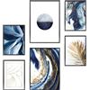 Heimlich - Set poster - 2 di A3 / 30x42 cm + 4 di A4 / 21x30 cm - Poster Premium - Stampe senza cornice - Stile moderno - Marmo blu astratto