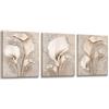 Lupia - Set 3 pezzi Quadri su tela tema floreale Canvas Day Brillant con glitter 38x38 cm CALLE SHABBY